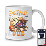 Halloween With My Pug, Amazing Halloween Moon Witch, Castle Gnomes Pumpkin T-Shirt