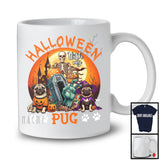 Halloween With My Pug; Scary Moon Skeleton Zombie Hand; Pumpkin Candy Lover T-Shirt