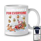 Hamburgers For Everyone; Amazing Christmas Santa Sleigh Hamburger; X-mas Tree Food Lover T-Shirt