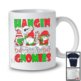 Hangin With My Gnomies; Awesome Christmas Three Gnomes Lover; Snowing Pajama Family T-Shirt