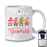 Hanging With My Gnomies; Amusing Christmas Four Gnomes Snowing; Gnomies Family Group T-Shirt