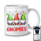 Hanging With My Gnomies; Fantastic Christmas Three Gnomes Snowing; Pajama Family Group T-Shirt