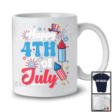 Happy 4th Of July, Amazing Independence Day America Flag Fireworks, Firecracker Patriotic T-Shirt