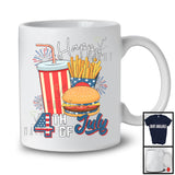 Happy 4th Of July, Awesome Independence Day Fast Food Hamburger Soft Drink, Patriotic Group T-Shirt