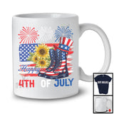 Happy 4th Of July, Proud Independence Day Boots Hat American Flag, Sunflowers Patriotic Group T-Shirt