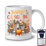 Happy Catsgiving; Wonderful Thanksgiving American Shorthair Cat Owner; Fall Leaf Pumpkin T-Shirt