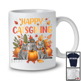 Happy Catsgiving; Wonderful Thanksgiving British Shorthair Cat Owner; Fall Leaf Pumpkin T-Shirt