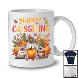 Happy Catsgiving; Wonderful Thanksgiving Himalayan Cat Owner; Fall Leaf Pumpkin T-Shirt