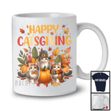 Happy Catsgiving; Wonderful Thanksgiving Munchkin Cat Owner; Fall Leaf Pumpkin T-Shirt