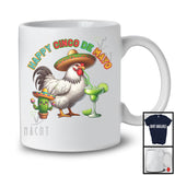 Happy Cinco De Mayo, Lovely Mexican Chicken Sombrero Drinking Margarita Lover, Family Group T-Shirt