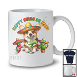 Happy Cinco De Mayo, Lovely Mexican Corgi Sombrero Drinking Margarita Lover, Family Group T-Shirt