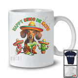 Happy Cinco De Mayo, Lovely Mexican Dachshund Sombrero Drinking Margarita Lover, Family Group T-Shirt