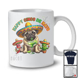 Happy Cinco De Mayo, Lovely Mexican Pug Sombrero Drinking Margarita Lover, Family Group T-Shirt