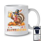 Happy Drunkgiving; Joyful Plaid Thanksgiving Turkey Drinking Beer; Drunker Drinking Team T-Shirt