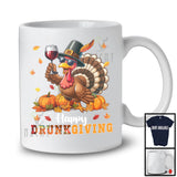 Happy Drunkgiving; Joyful Plaid Thanksgiving Turkey Drinking Wine; Drunker Drinking Team T-Shirt