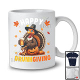 Happy Drunkgiving; Sarcastic Thanksgiving Turkey Drinking Beer; Drunker Team Family T-Shirt