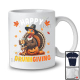 Happy Drunkgiving; Sarcastic Thanksgiving Turkey Drinking Bourbon; Drunker Team Family T-Shirt