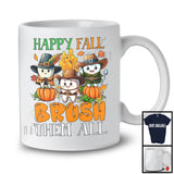 Happy Fall Brush Them All; Lovely Thanksgiving Pumpkin Three Pilgrim Teeth; Dental Dentist T-Shirt