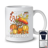 Happy Fall Y'all Bartender; Awesome Thanksgiving Autumn Tree Pumpkins; Bartender Proud T-Shirt