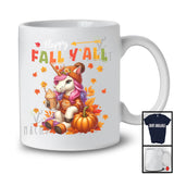 Happy Fall Y'all; Adorable Thanksgiving Unicorn Pumpkin Spice; Animal Lover Matching Family Group T-Shirt