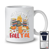 Happy Fall Y'all, Awesome Thanksgiving Autumn Leaves Books Pumpkins, Librarian Group T-Shirt