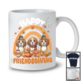 Happy Friendsgiving, Wonderful Thanksgiving Three Beagle Owner, Rainbow Fall Leaves T-Shirt