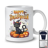 Happy Halloween, Adorable Halloween Costume Moon Witch Cat Owner Lover, Carved Pumpkins T-Shirt