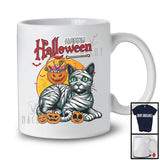 Happy Halloween, Horror Halloween Costume Mummy Cat, Carved Pumpkin Candy Lover T-Shirt