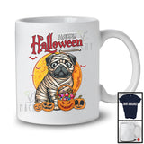 Happy Halloween, Horror Halloween Costume Mummy Pug, Carved Pumpkin Candy Lover T-Shirt