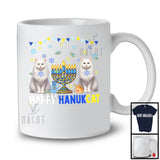 Happy HanukCat; Adorable Hanukkah Two Cats Lover Menorah; Chanukah Matching Family Group T-Shirt