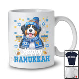 Happy Hanukkah; Adorable Chanukah Blue Bernedoodle Dog Owner; Menorah Family Group T-Shirt