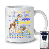 Happy Hanukkah; Adorable Chanukah Giraffe With Menorah Lover; Sweater Family Group T-Shirt