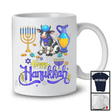 Happy Hanukkah; Happy Chanukah Lovely Cow With Menorah; Farmer Family Group T-Shirt