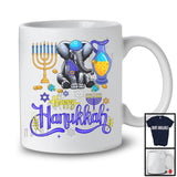 Happy Hanukkah; Happy Chanukah Lovely Elephant With Menorah; Animal Family Group T-Shirt