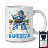 Happy Hanukkah; Lovely Chanukah Hanukkah Pug Owner Lover; Menorah Family Group T-Shirt