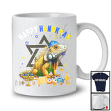 Happy Hanukkah; Lovely Chanukah Iguana Wearing Kippah; Wild Animal Lover Menorah Family T-Shirt