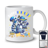 Happy Hanukkah; Lovely Chanukah Lemur Wearing Kippah; Wild Animal Lover Menorah Family T-Shirt