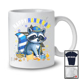 Happy Hanukkah; Lovely Chanukah Raccoon Wearing Kippah; Wild Animal Lover Menorah Family T-Shirt