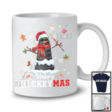 Happy Hockeymas; Cheerful Christmas Lights Hockey Snowman Player Lover; Sport Team T-Shirt