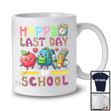 Happy Last Day Of School, Happy Summer Vacation Three Leopard Pencil Apple, Student Teacher T-Shirt