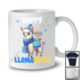 Happy Llamakkah; Awesome Hanukkah Menorah On Llama Lover; Matching Family Group T-Shirt