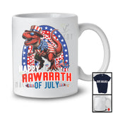 Happy RAWRRRTH of July, Proud 4th Of July American Flag T-Rex, Patriotic Group Rainbow T-Shirt