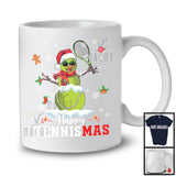 Happy Tennismas; Cheerful Christmas Lights Tennis Snowman Player Lover; Sport Team T-Shirt