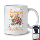 Happy Thanksgiving And Yes It's My Birthday, Lovely Turkey Lover Fall Leaves, Family Group T-Shirt