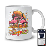 Happy Thanksgiving; Adorable Fall Tree Two Pilgrim Flamingos Barber; Jobs Family Group T-Shirt