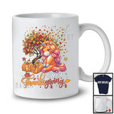 Happy Thanksgiving; Adorable Thanksgiving Fall Tree Lunch Lady; Dabbing Unicorn Family Group T-Shirt