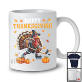 Happy Thanksgiving; Awesome Thanksgiving Autumn Fall Leaves Turkey; Hockey Player T-Shirt