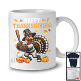 Happy Thanksgiving; Awesome Thanksgiving Autumn Fall Leaves Turkey; Softball Player T-Shirt