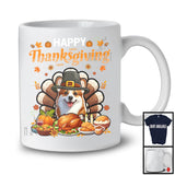 Happy Thanksgiving, Lovely Pilgrim Corgi Turkey With Roasted Turkey Wine, Dinner Family T-Shirt