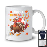 Happy Thanksgiving; Lovely Thanksgiving Fall Leaves Canadian Turkey; Canada Flag Proud T-Shirt